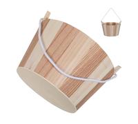 Zerodeko Petit Seau de Sauna Traditionnel en Bois, Format 15, 5x12, 5x9, 5 | Aucun Support, Design Stable, Style Rustique, pour Sels de Sauna Style Aléatoire