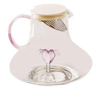 Zerodeko Pichet en Verre Pichet à Boisson 1500ml Couvercle et Anse, Bec Verseur Spécial, pour Thé et Eau Froide, la Cuisine et Grandes Fêtes