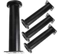 Zerodeko Pied de Meuble Réglable 18-30 Cm Noir Base Antidérapante, Lot de 4 Pieds de Cadre de Lit et Support Central pour Canapé, Armoire, Table Basse, Bureau, Étagère, Protection Sol