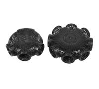 Zerodeko Piège à Poissons Réutilisable Noir en Plastique, Cage Cylindrique | Trois Ouvertures, Version Six Trous, Structure Inversée, Usage Extérieur, pour Écrevisses et Autres Espèces Aquatiques