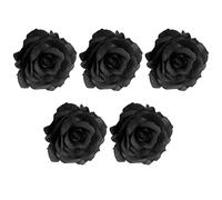 Zerodeko Pinces à Cheveux Décoratives Forme Rose en Tissu Noir Lot de 5 Multi-usages pour Accessoires de Vêtements et Bijoux Funéraires Élégants