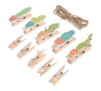 Zerodeko Pinces à Linge Photo en Bois, 10 Lots avec Corde pour Bricolage | Petites Pinces pour Objets Légers, Décoration Murale Diy, Lot de Dix Ensembles, Usage Créatif