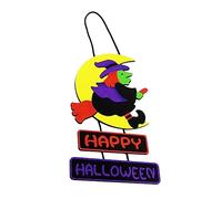 Zerodeko Plaque De Porte Dhalloween en Bois À Trois Sorcières Accessoires Décoratifs pour La Maison pour Halloween