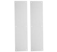 Zerodeko Plaque de Renfort de Porte en Acier Inoxydable, Protection Décorative pour Portes D’Intérieur et Extérieur, Installation Rapide, Finition Argentée, Lot de 2