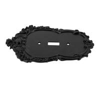 Zerodeko Plaque D'interrupteur Noir Mat en Plastique Gravures Baroques Surélevées, Style Gothique Vintage, Finition Mate Résistante aux Rayures, Adaptée pour Chambre et Entrée