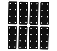 Zerodeko Plaques De Réparation Angles Droits en Métal Noir 38x100 Mm, Lot De 8 Supports Plats pour Meubles, Étagères, Cadres De Lit - De Fixation Renforcée pour Bois Et Table
