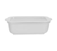 Zerodeko Plat de Cuisson Rectangulaire avec Couvercle Blanc en Céramique Grosse Capacité 800ml, Répartition Homogène Chaleur, pour Conserver les Restes Fêtes