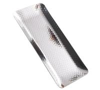 Zerodeko Plateau à Serviettes de Style Nordique en Acier Inoxydable Martelé, Plat de Rangement Rectangulaire Moyen Argenté, Organiseur Multifonction pour Bijoux, Cosmétiques et Décorations