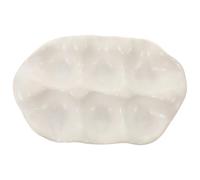 Zerodeko Plateau à Œufs Support Lisse et Élégant en Céramique Blanc pour Réfrigérateur Vintage Grosse Capacité de Rangement pour Organisation la Cuisine