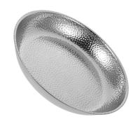 Zerodeko Plateau Acier Inoxydable Martelé Assiette Multifonctionnelle pour Pâtes Fruits Steak et Desserts Design Élégant Antidérapant pour Cuisine et Repas