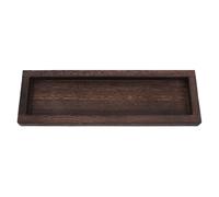 Zerodeko Plateau Bougie en Bois, Plateau à Parfum pour Commode, Long et Étroit, Couleur Café, Organisateur Multifonction, Base Stable pour Bougies, Salon et Salle de Bain