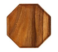 Zerodeko Plateau Octogonal en Bois pour Bars et Restaurants, Plateau de Rangement Ponçage Lisse, Style Frais et Romantique, pour Contenants Alimentaires et Service