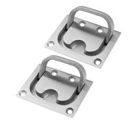 Zerodeko Poignée de Trappe de Bateau en Acier Inoxydable 304 Anneau de Levage Encastré Grand Format Lot de 2 Pièces avec 8 Vis Résistance à la Corrosion pour Pont de Yacht et Casier à
