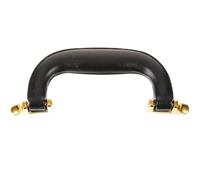 Zerodeko Poignée de Valise de Remplacement en Cuir Synthétique Noir Poignée Ergonomique Support Métallique Doré 541 Accessoire Robuste pour Bagages Boîtes à Outils et Étuis de Voyage