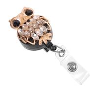 Zerodeko Porte-badge en Plastique et Alliage Argenté Rétractable Élégant Clip Hibou Facile à Porter, pour Badges et Cartes D'identité à Accrocher la Ceinture ou Poche