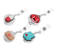 Zerodeko Porte-badge Réutilisable Clips de Carte de Poitrine Rétractables Lot de 4 en Acrylique et Alliage D'aluminium Fixation Solide pour Ceinture ou Paquet à Dos