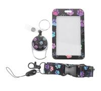 Zerodeko Porte-carte Identité avec Lanyard Rétractable Motif Pattes de Chien Étui Sécurisé pour Cartes Étudiant et Badges Accessoire Pratique pour Enseignants et Employés