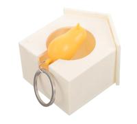 Zerodeko Porte-clés Doté de Trous de Fixation Nichoir Blanc en ABS avec Moineau Jaune et Dos Adhésif, Garçon et Filles la Rentrée Scolaire