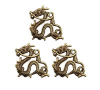 Zerodeko Porte-clés Dragon en Laiton Or 3 Pièces Détails Vivants, pour Création Diy, Pendentifs Clés Chic Style Ancien et Créativité Individuelle