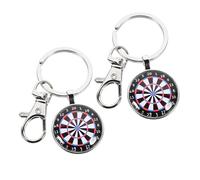 Zerodeko Porte-clés Lot de 2 de Cible de Fléchettes en Alliage de Zinc Charm Multifonction pour Paquet à Dos, Présent pour Anniversaire et Amateur de Jeux