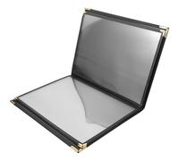 Zerodeko Porte-menu Affichage Clair et Solide en Pvc Noir 4 Pages 8, Couverture Protectrice Transparente pour Restaurants et