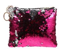 Zerodeko Porte-Monnaie Finition Scintillante Fermeture Éclair Trousse de Maquillage à Sequins Compacte et Élégante Rose et Argenté Femme pour Cosmétiques et Accessoires