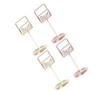 Zerodeko Porte-photos en Métal de Cœur 4pcs pour Décoration de Table Stable, pour Mariage et Maison, Support Élégant pour Mémos et Notes Couleur Aléatoire