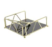 Zerodeko Porte-Serviettes Carré en Métal Doré, Support Papier Essuie-Tout Robuste, Accessoire De Rangement Élégant Cuisine, Restaurant Et Table à Manger, Style Rétro Décoratif