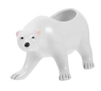 Zerodeko Pot De Fleur Ours Polaire Soucoupes Nains Décorations Plantes Planteur Animal Grenouille Urne des Stands Usine Succulent Cintre Faire Pipi Tasses à Crème Bonbons Céramique Blanche