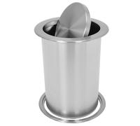 Zerodeko Poubelle Cuisine Encastrée en Acier Inoxydable 29l avec Couvercle Pivotant Intégré au Plan de Travail, Système Anti-odeurs, Poubelle Ronde pour Maison, Restaurant et Hôtel