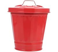Zerodeko Poubelle de Bureau Compacte 1L en Fer Rouge Couvercle, Pot Multifonction pour Chambre, Salon ou Table, Bac Utilitaire Anti-Odeurs