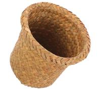 Zerodeko Poubelle Tressée en Jonc de Mer Naturelle Petite Corbeille à Papier Ronde Xl 24X20 CM Panier à Déchets Polyvalent pour Salle de Bain Bureau Cuisine Panier de Rangement