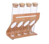 Zerodeko Présentoir de Grains de Café Verre Transparent avec Tube de Stockage et Étagère Support Multifonction pour Thé et Épices Décoration Élégante pour et Bar
