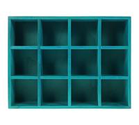 Zerodeko Présentoir Mural pour Figurines 12 Compartiments en Bois Bleu | Rangement et Exposition, Format Rectangulaire Léger et Stable, pour Statuettes et Modèles Faits Main