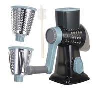 Zerodeko Râpe à Fromage Rotative Manuelle avec Lames et Base Ventouse Tranche-légumes Compact Inoxydable pour Pommes de Terre Carottes et Chocolat Outil de Cuisine Pratique et Gain de Place