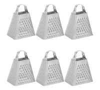 Zerodeko Râpe à légumes en acier inoxydable (6 pièces) - Mini râpe à fromage manuelle - à légumes 4 faces avec poignée en acier inoxydable pour râper fromage, gingembre, ail, et fruits