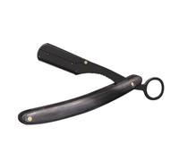 Zerodeko Rasoir Droit Professionnel Acier Inoxydable avec Support Pliable Bois pour Barbe Coupe Précise et Rasage Confortable Outil Multifonction pour Barbiers et Soins Barbe