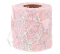 Zerodeko Ruban Brodé à Paillettes 8 Cm X 9 M en Tulle Fin Polyester, Ruban DIY pour Accessoires de Coiffure, Garniture Couture et Décoration Vêtements, pour Travaux Manuels et Présents