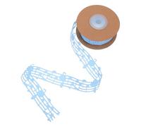 Zerodeko Ruban Musical Ajouré en Polyester Bleu Ciel 3 Cm X 9,14 M - Ruban Décoratif Gaufré pour Bricolage, Emballage Présent, Loisirs Créatifs et Couture