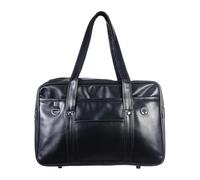 Zerodeko Sacoche Bandoulière Japonaise Unisexe Rentrée Scolaire en PU Noir | Polyester, Câble Intégré, Poignée Solide, pour Ordinateurs, Cahiers, Voyages, Pluie, 1 Pièce
