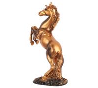 Zerodeko Sculpture Feng Shui Cheval Résine Mat Doré Figurine Moderne pour Décor Bureau et Ornement Artistique Chinois Contemporain