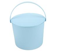 Zerodeko Seau De Rangement Ménager Multifonction Petit Tabouret 12l En Plastique Bleu Nordique Avec Couvercle Portable Cuisine Et Buanderie