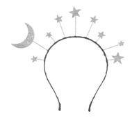 Zerodeko Serrage-Tête Étoile et Lune Pailleté pour Filles Bandeau Chic 1 Pièce Accessoire Coiffure Fête et Anniversaire Décoration Cheveux Amusante et Confortable Bandeau Scène Cosplay