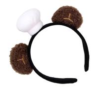 Zerodeko Serrage-Tête Oreilles d'Ours Chapeau de Chef Souple Bandeau Cheveux Mignon pour Cosplay et Fêtes Accessoire Léger et Confortable pour Maquillage et Spa Design Animalier