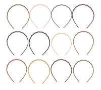 Zerodeko Serrage-têtes Ondulés en Plastique avec Dents pour Filles et Adolescentes Bandeaux Mode Lot de 12 Accessoires Coiffure Contemporains Couleur Aléatoire pour Sport et École