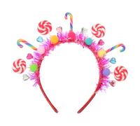 Zerodeko Serre-tête à paillettes en forme de sucette, accessoires pour | Bandeau pour cheveux « Sweet Candy », nœud arc-en-ciel à pompons, accessoire de coiffure de Noël, cadeau déguisement pour