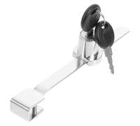 Zerodeko Serrure à Cliquet en Acier Inoxydable Argenté pour Porte Coulissante de Vitrine Réfrigérateur avec Cylindre 20 Mm, Sécurité Renforcée et Résistance à L'usure, pour Magasins