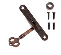 Zerodeko Serrure Demi-lune Vintage en Fer Massif avec Clé et Vis Serrure de Porte D’armoire Ancienne Loquet Décoratif pour Meubles pour Quincaillerie D’armoire