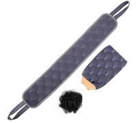 Zerodeko Set de Bain Exfoliant Noir en Polyester Moufles, Serviette Épaisse et Boule de Bain Soin Corporel Complet Exfoliation