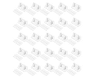 Zerodeko Sets de Équerres D'angle en Plastique Blanc Fixation Robuste et Apparence Élégante Lot de 50 avec Couvercle, Support D'angle Droit Renforcé pour Étagères et Armoires